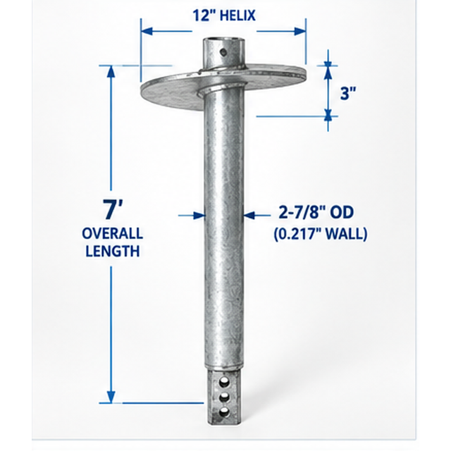 2-7/8" SS Helical Lead Section — 7'