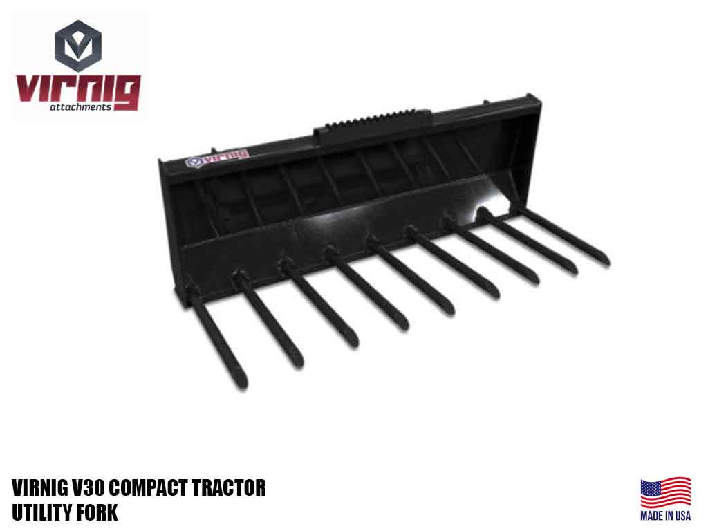 Virnig V30 Compact Tractor Utility Fork for Skid Steer