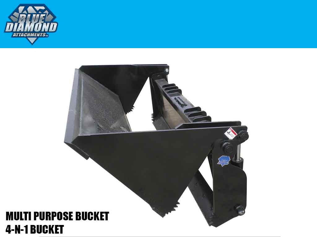 BLUE DIAMOND 4-in-1 Bucket for Skid Steer