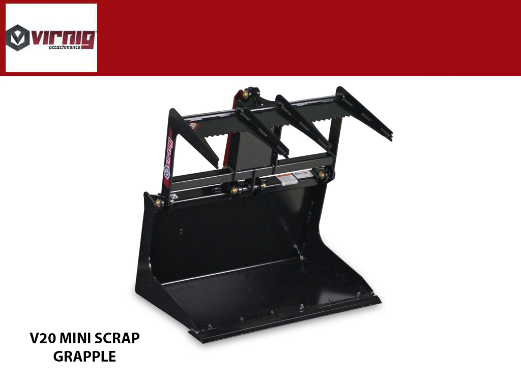 Virnig V20 Scrap Grapple for Mini Skid Steer