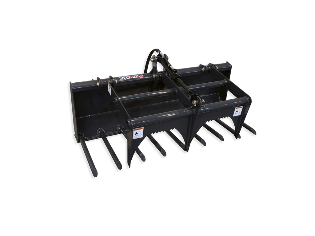 Virnig V30 Compact Tractor Utility Fork Grapple for Skid Steer