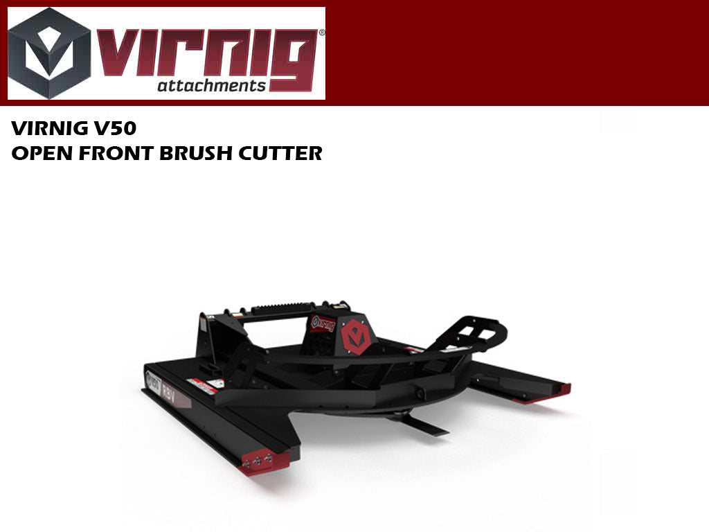 Virnig V50 Rotary Brush Cutter Open Front Deck for Skid Steer Loader