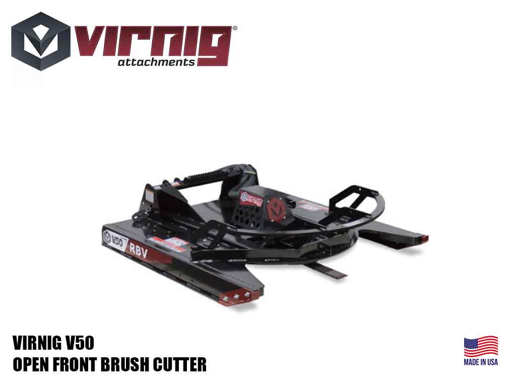 Virnig V50 Rotary Brush Cutter Open Front Deck for Skid Steer Loader