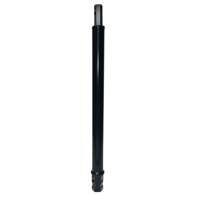A black metal auger extension for 2" hex drives used in construction and earthwork vehicles.