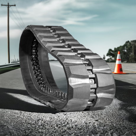 CAT ME35 Rubber Track Staggered Block Pattern