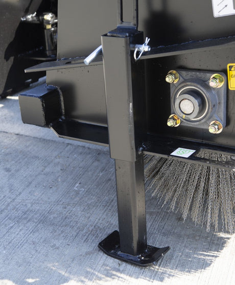 Blue Diamond Series 2 hydraulic angle broom attachment for tractors with steel bristle brush and hydraulic hose connections on white background