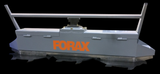 Gray machine with 'FORAX' branding on a black background