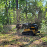 Shearex HM-Series Skid Steer Mulching Head for grinding brush trees and stumps into fine mulch during land clearing operations