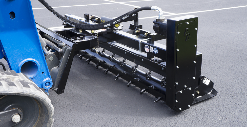 BLUE DIAMOND SEVERE DUTY SKID STEER POWER RAKE, MANUAL ANGLE