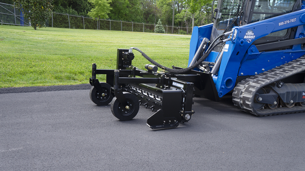 BLUE DIAMOND SEVERE DUTY SKID STEER POWER RAKE, MANUAL ANGLE