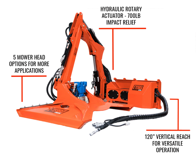 Eterra Raptor Boom Arm Mower for Skid Steer