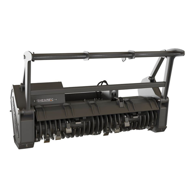 Shearex HM-Series Skid Steer Mulching Head for grinding brush trees and stumps into fine mulch during land clearing operations