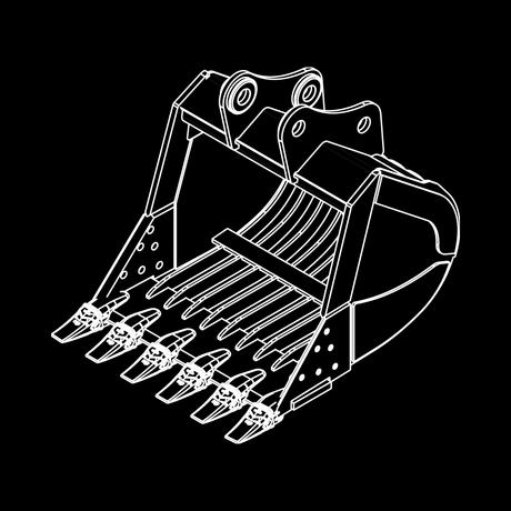 WAIN ROY Skeleton Bucket for 12MT excavators 20000 to 30000 lbs for sorting rocks and separating debris from loose material
