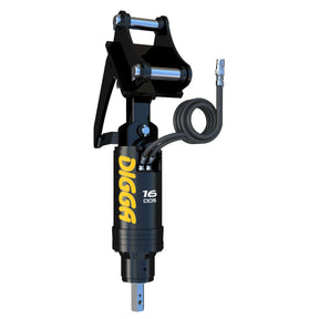 A black Digga 16DDS High Flow Auger Drive with a 3" hex shaft and hydraulic system.