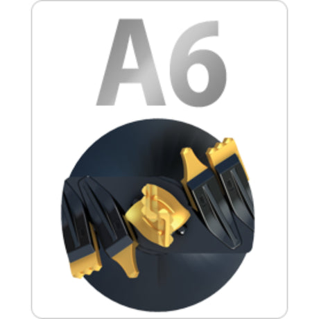 Digga A6 Earth Auger Bit with black and gold coloring, designed for heavy-duty drilling in construction and agriculture.