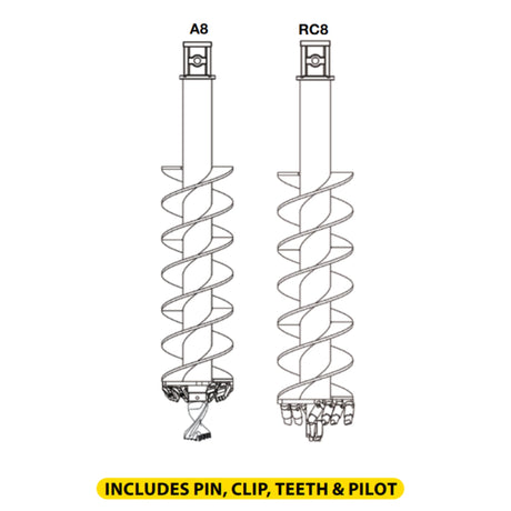 Digga RC8 Rock or Earth Combo Auger Bit