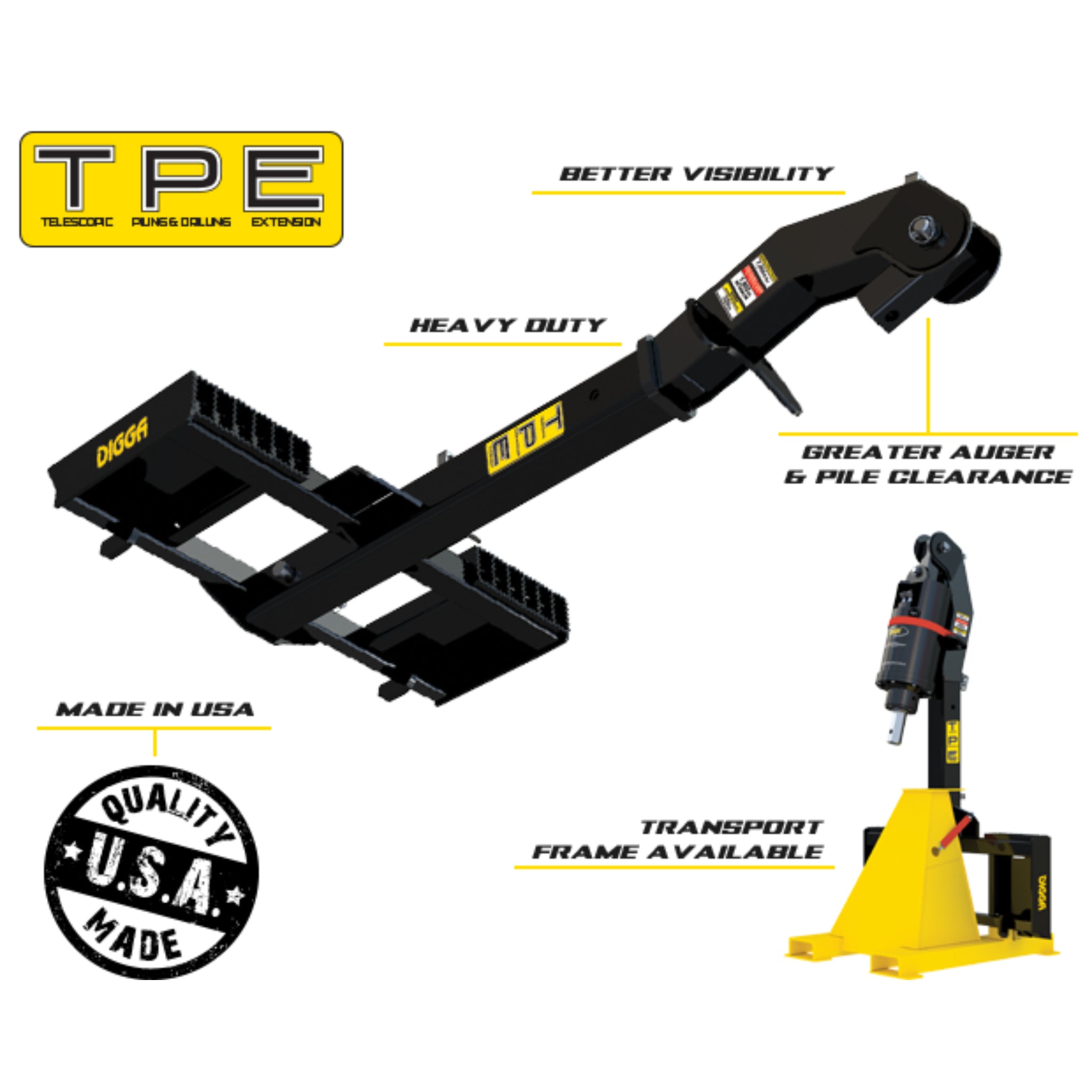 Digga Skid Steer Large TPE Extension Mounting Bracket