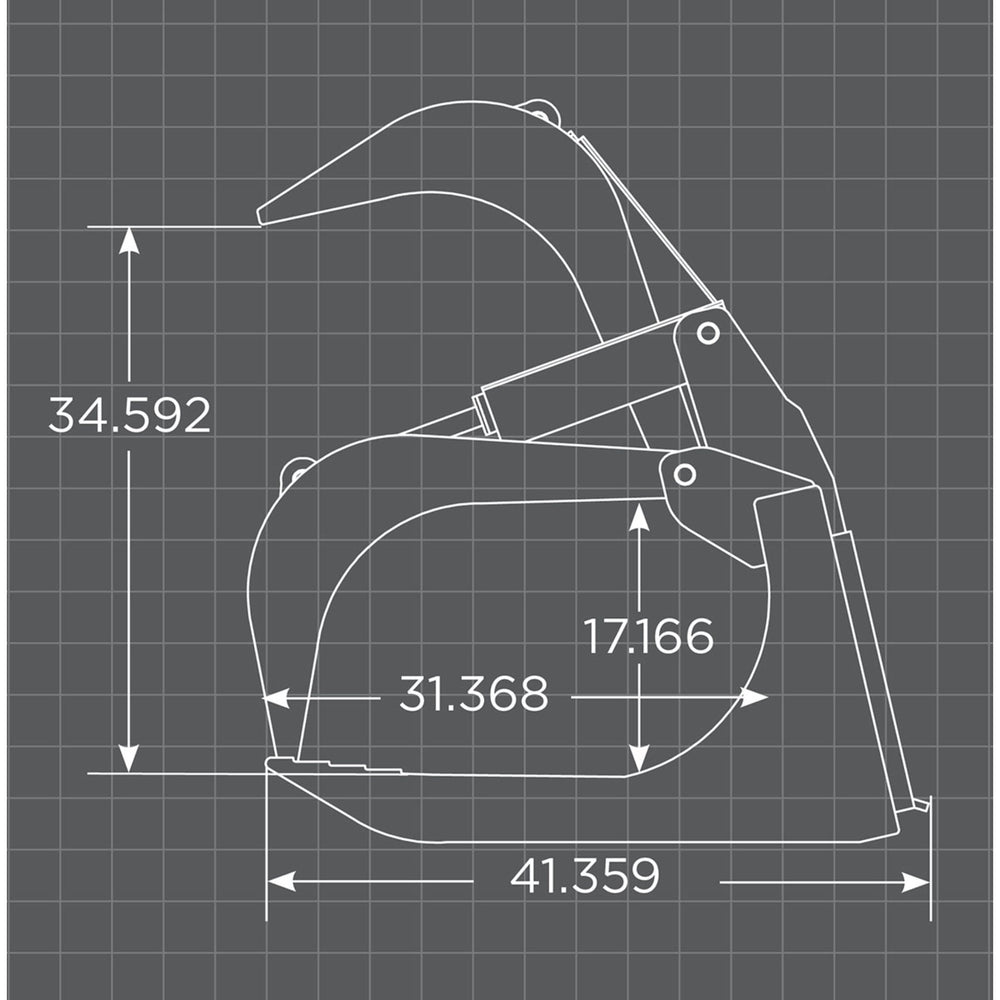 Schematic of the Loflin Fabrication Standard Duty Skid Steer Root Grapple