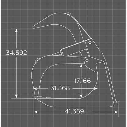Schematic of the Loflin Fabrication Standard Duty Skid Steer Root Grapple