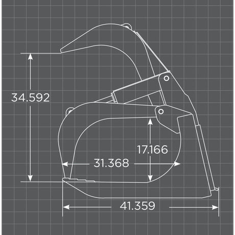 Schematic of the Loflin Fabrication Standard Duty Skid Steer Root Grapple