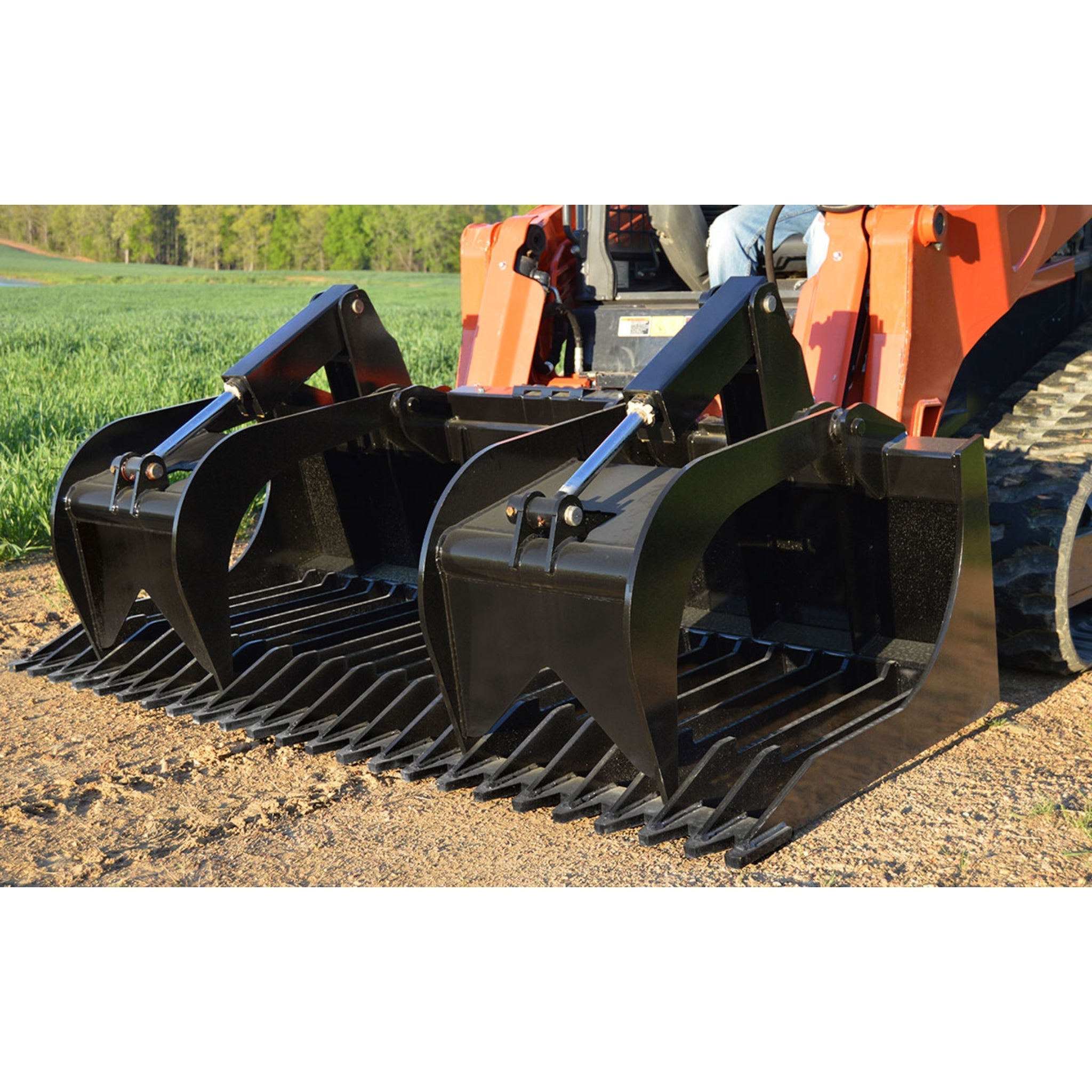 Loflin Fabrication Xtra Heavy Duty Skid Steer Rock Bucket Grapple